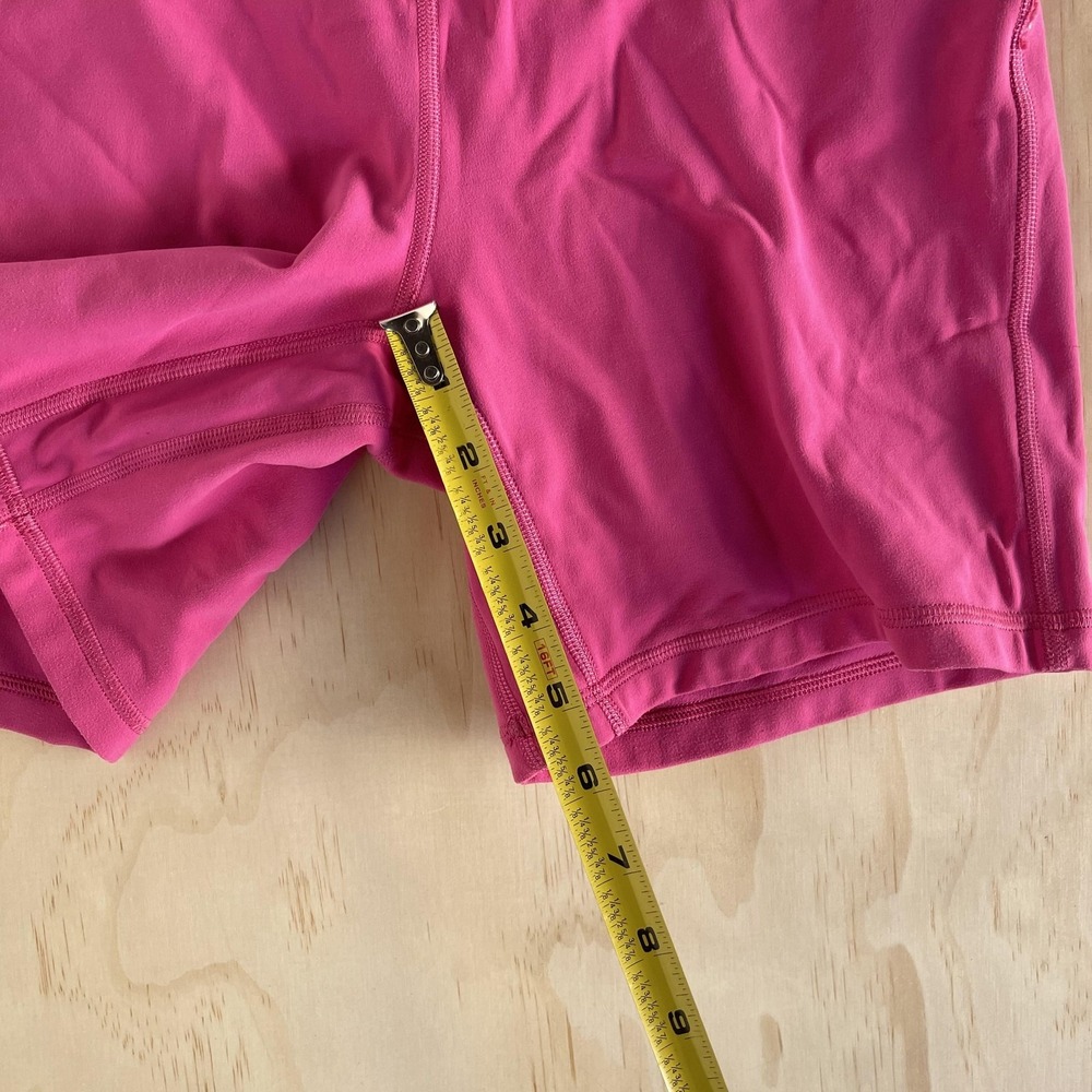 Lululemon Shorts Womens 4 Pink High Rise Biker 6" Yoga Running Athletic Workout - Picture 6 of 8